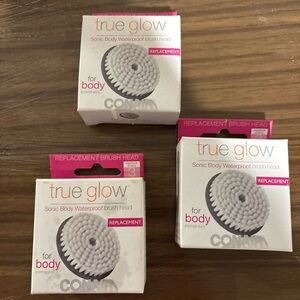 Lot of 3 True Glow by Conair Sonic Facial Brush Replacement Brush Head For Body